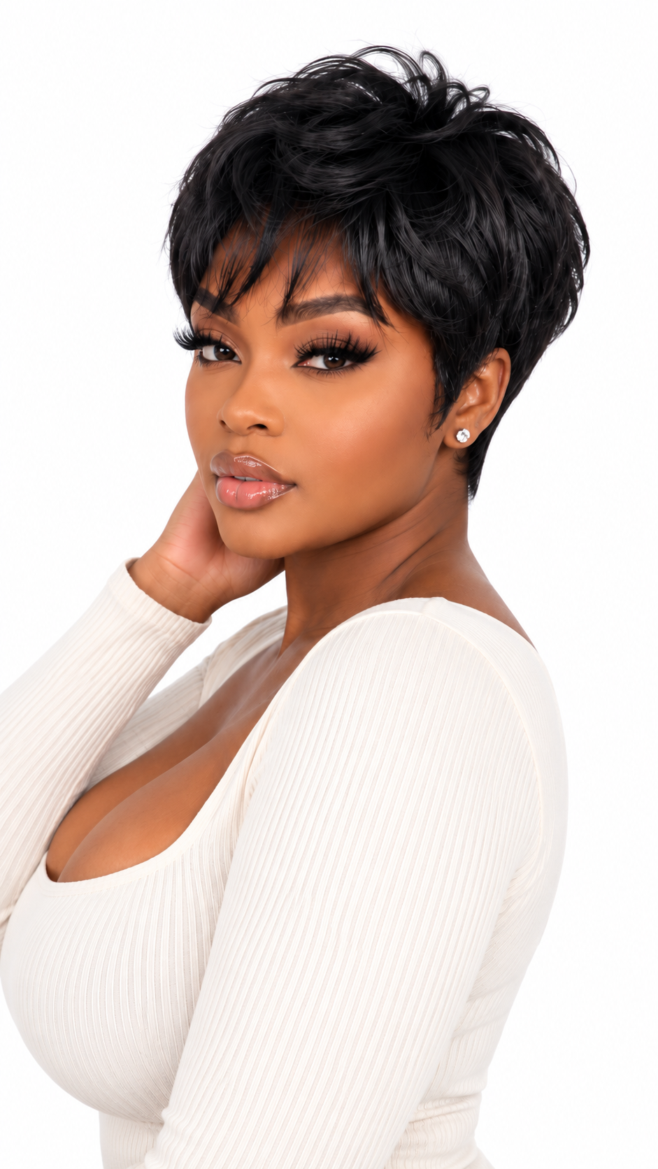 Perruque Bob / Pixie — Coupe garçonnier 8 cheveux humain