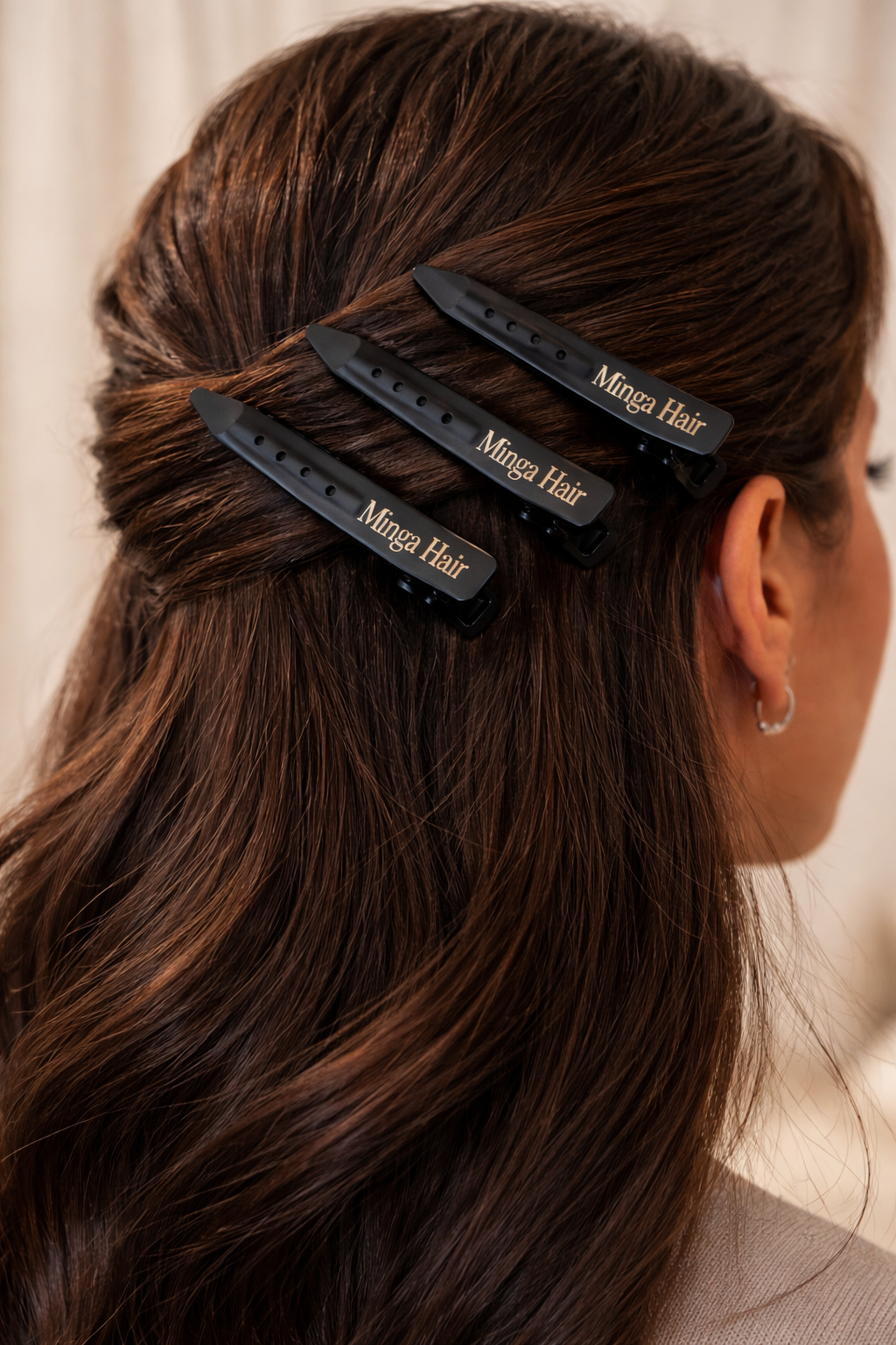 Pinces de Coiffure Professionnelles Minga Hair – Clips de Séparation pour Pose de Tissage & Perruque (Lot de 3)