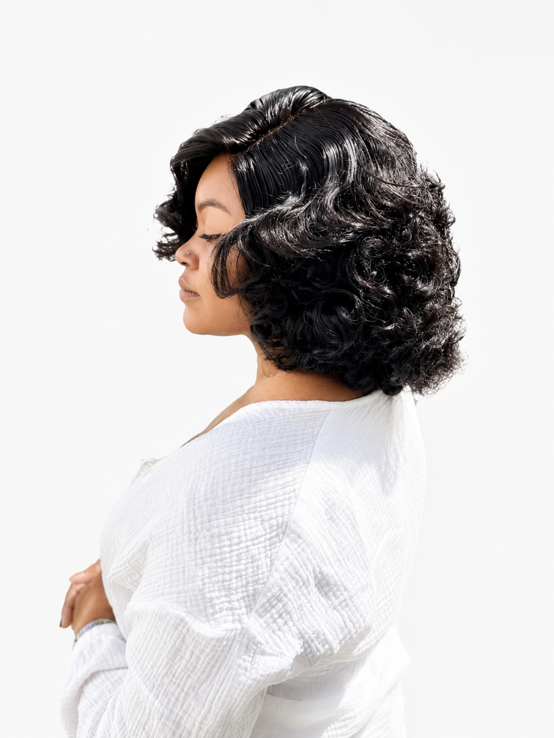 Perruque Virgin Hair Ondulée 10 Pouces – Closure 4x4 HD | Cheveux Humains Naturels | WINNY