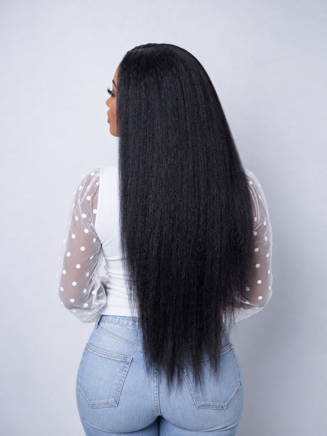 Perruque Virgin Hair Kinky Straight 22 Pouces – Lace Wig Closure 4x4 HD | POUTY | Minga Hair