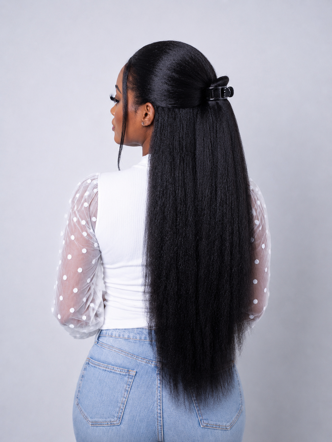 Perruque Virgin Hair Kinky Straight 22 Pouces – Lace Wig Closure 4x4 HD | POUTY | Minga Hair