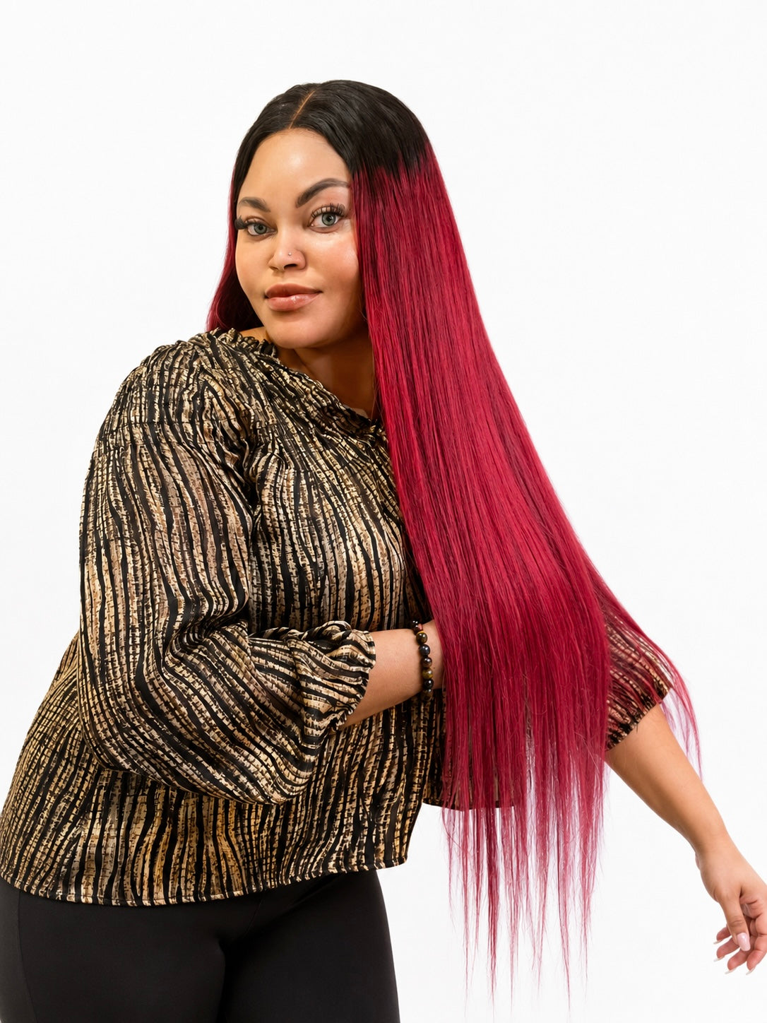 Perruque Raw Hair Lisse Bordeaux 28 pouces