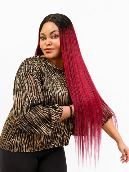 Perruque Raw Hair Lisse Bordeaux 28 pouces