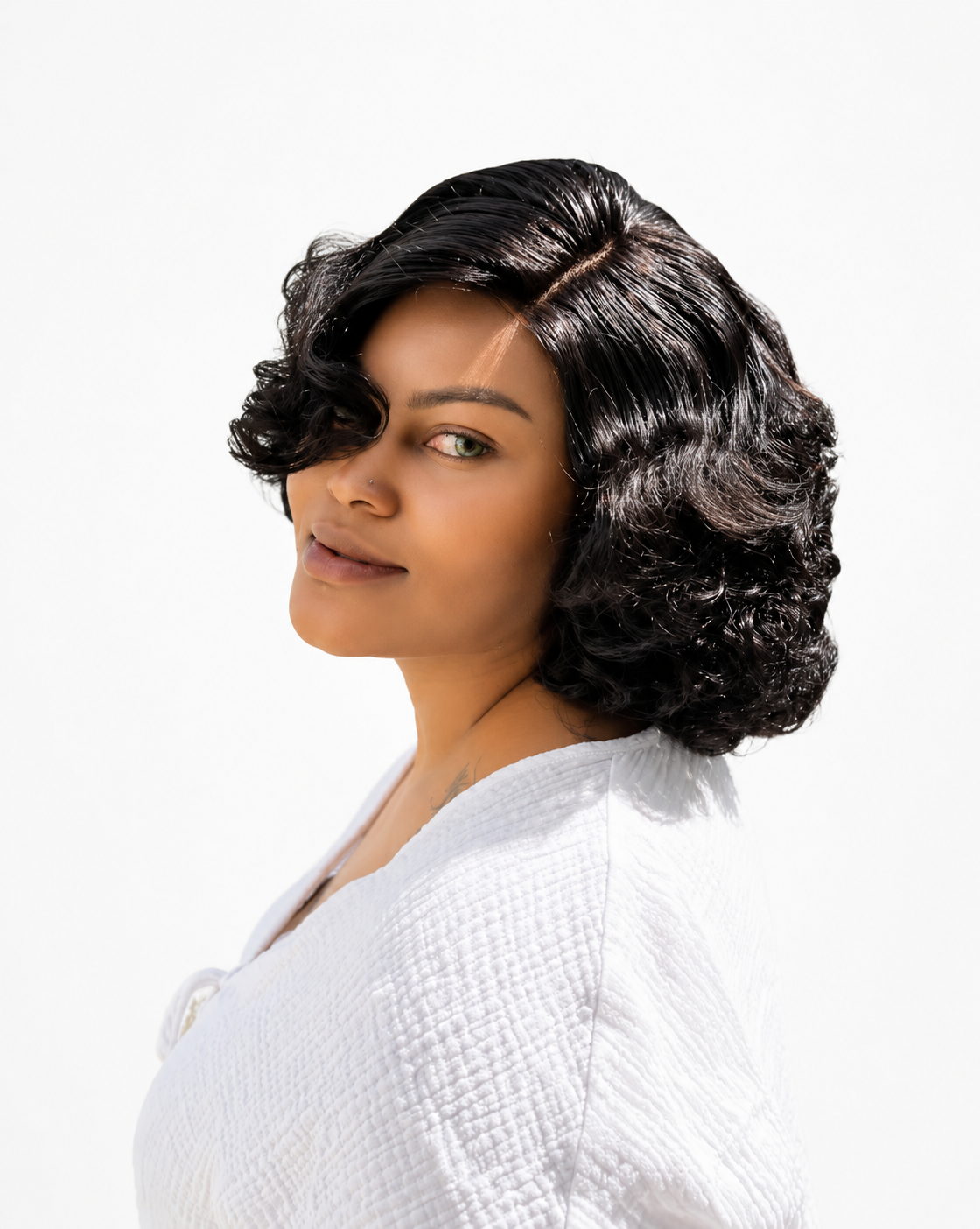 Perruque Virgin Hair Ondulée 10 Pouces – Closure 4x4 HD | Cheveux Humains Naturels | WINNY