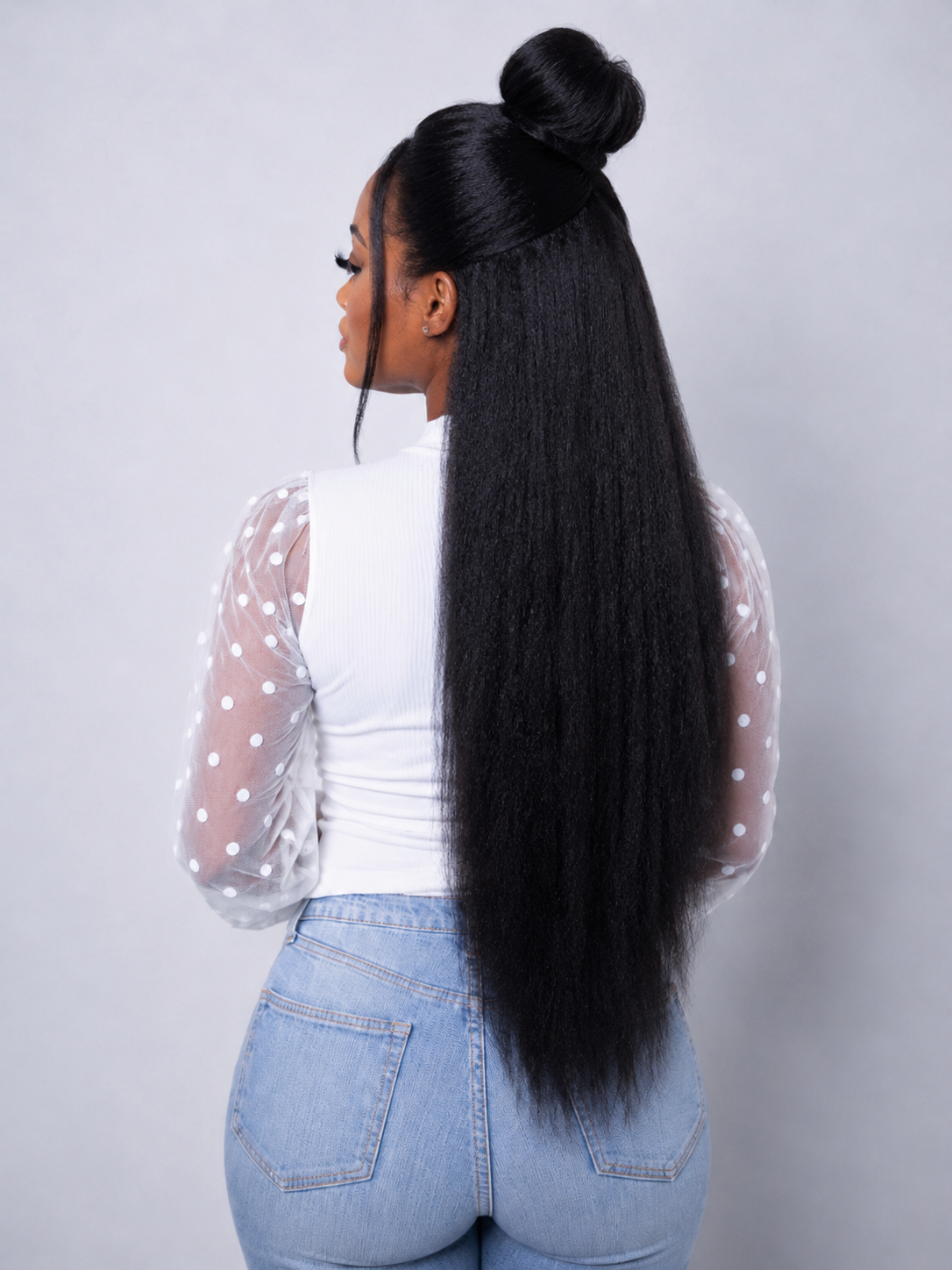 Perruque Virgin Hair Kinky Straight 22 Pouces – Lace Wig Closure 4x4 HD | POUTY | Minga Hair