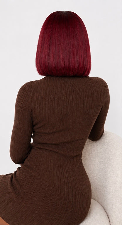 Perruque Bob Bordeaux Closure 4x4 HD Taille 12 – Virgin Hair Premium | Minga Hair