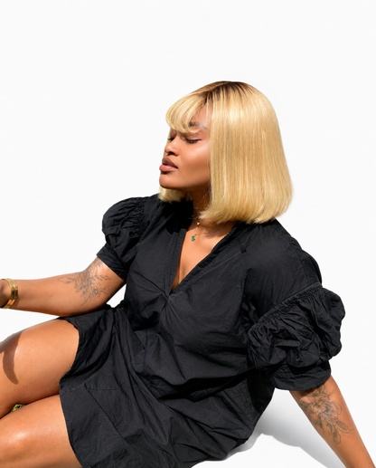 Perruque Bob Virgin Hair 10” – Closure 2x6 Blond | MAYA – Minga Hair