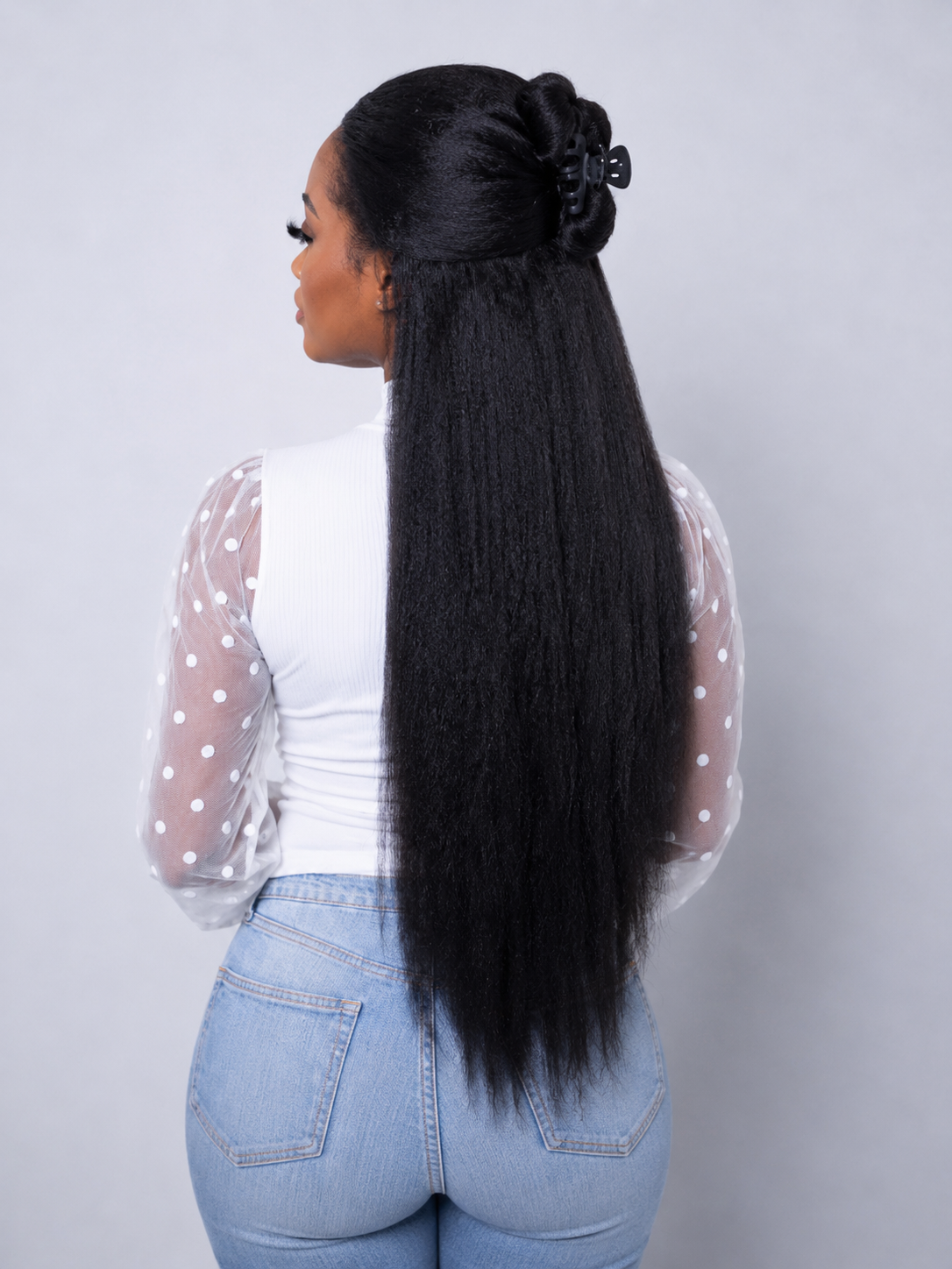 Perruque Virgin Hair Kinky Straight 22 Pouces – Lace Wig Closure 4x4 HD | POUTY | Minga Hair