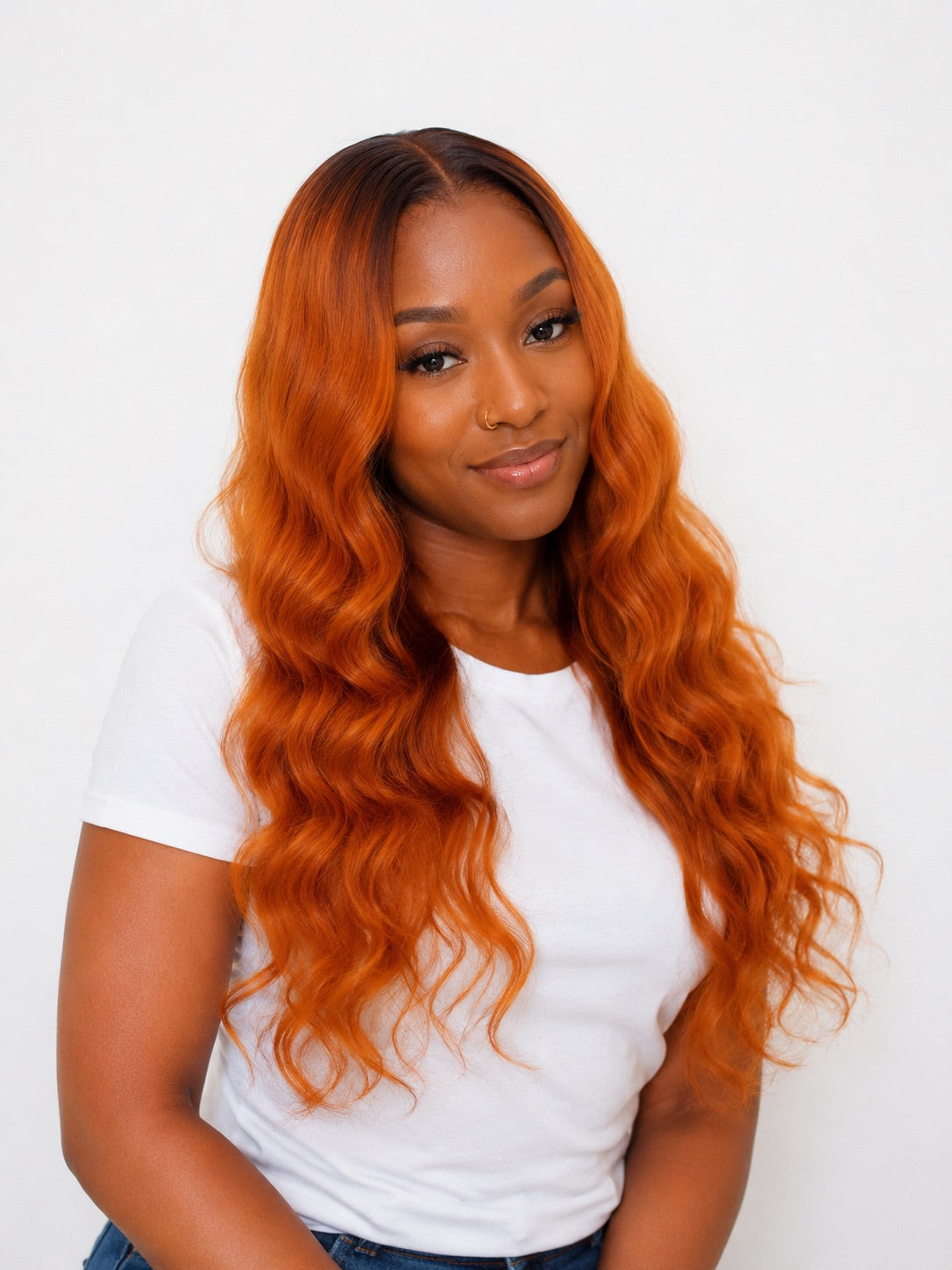 Perruque Body Wave Ginger Ombré 20 pouces – Closure 5x5 HD
