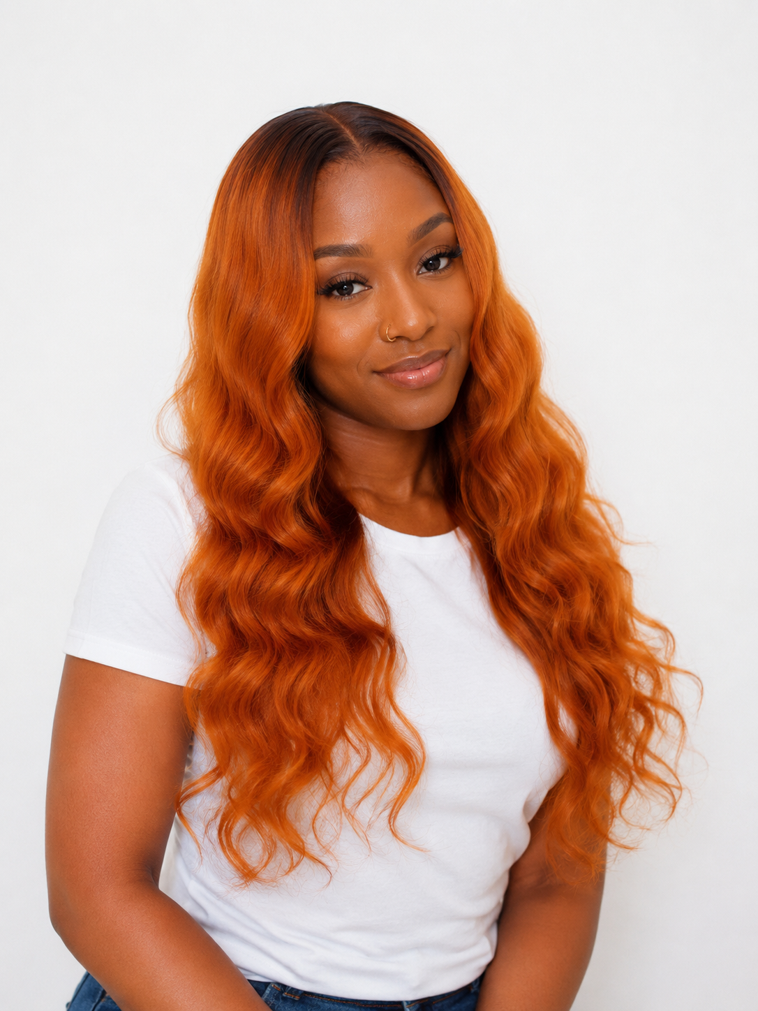 Perruque Body Wave Ginger Ombre 20 Pouces – Closure 5x5 HD Virgin Hair