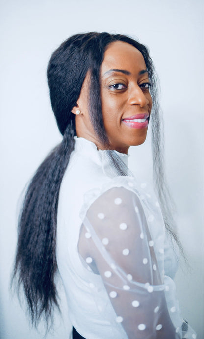 POUTY 20inch Closure Wig- Kinky Straight Wig - Virgin Hair Luxury