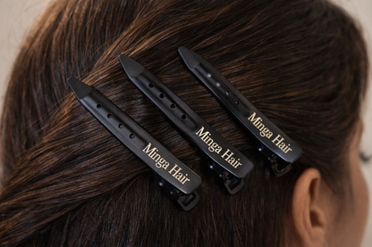 Pinces de Coiffure Professionnelles Minga Hair – Clips de Séparation pour Pose de Tissage & Perruque (Lot de 3)