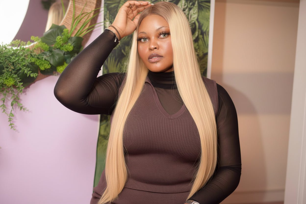 Perruque LEYLA-Scandinave - Raw Hair lisse 24 avec Closure 2x6 TP MINGA Hair France