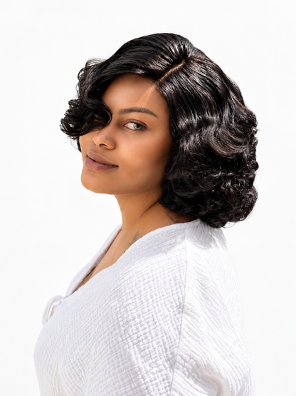 Perruque Virgin Hair Ondulée 10 – Closure 4x4 HD | Cheveux Humains Naturels